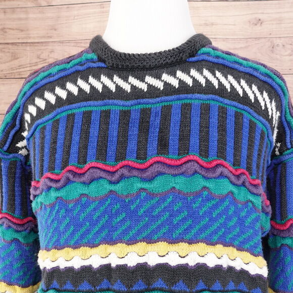 VINTAGE ETCHINGS I C COOGI STYLE COSBY BIGGIE SWEATER MENS SZ XL **FADED - Picture 2 of 5